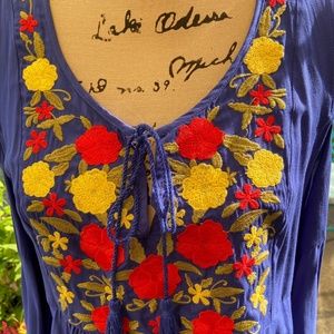 JODIFL New with tags Royal Blue Embroidered dress, Size Medium